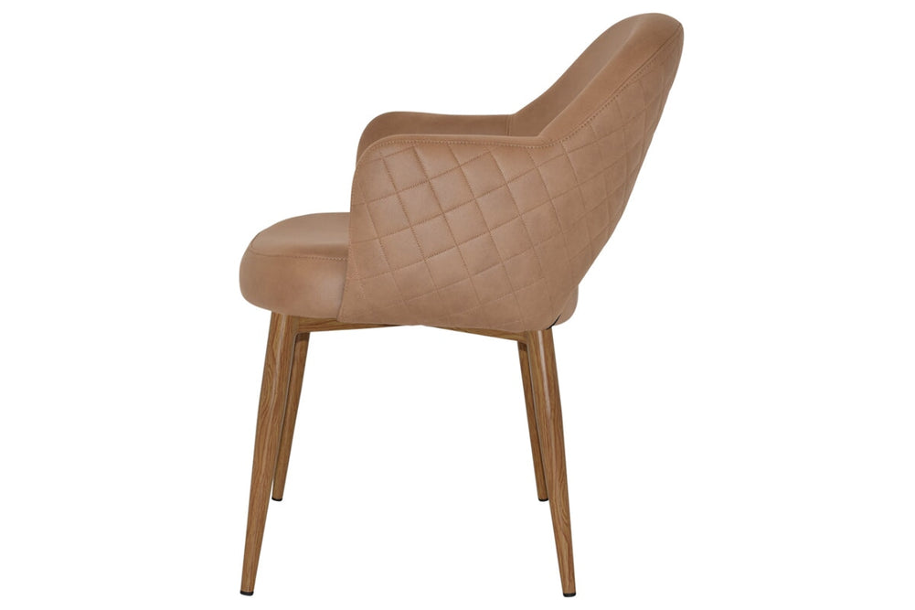 EZ Hospitality Cairo Indoor Armchair Metal Base - Slim Light Oak 4 Leg-pelle benito java  