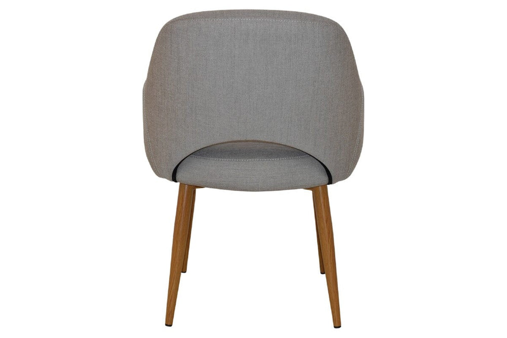 EZ Hospitality Cairo Indoor Armchair Metal Base - Slim Light Oak 4 Leg-pelle benito java  