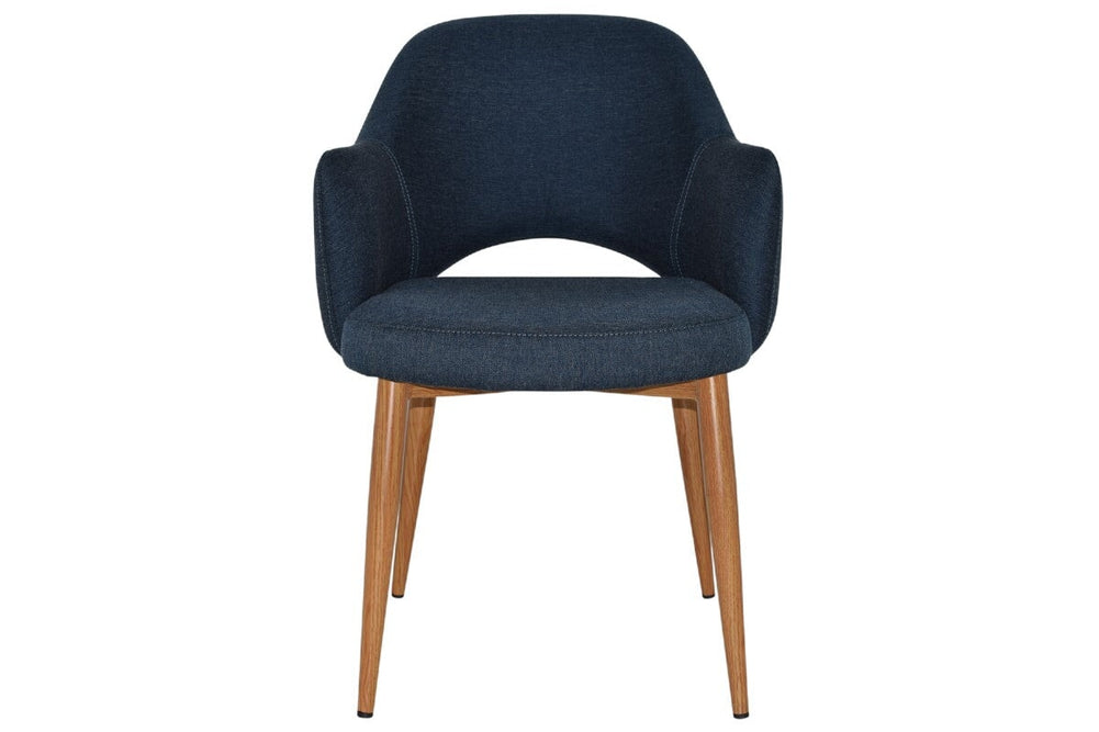 EZ Hospitality Cairo Indoor Armchair Metal Base - Slim Light Oak 4 Leg-pelle benito java  