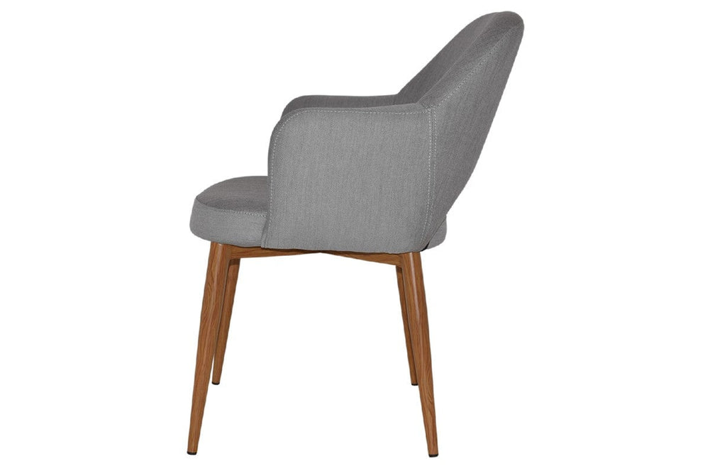 EZ Hospitality Cairo Indoor Armchair Metal Base - Slim Light Oak 4 Leg-pelle benito java  