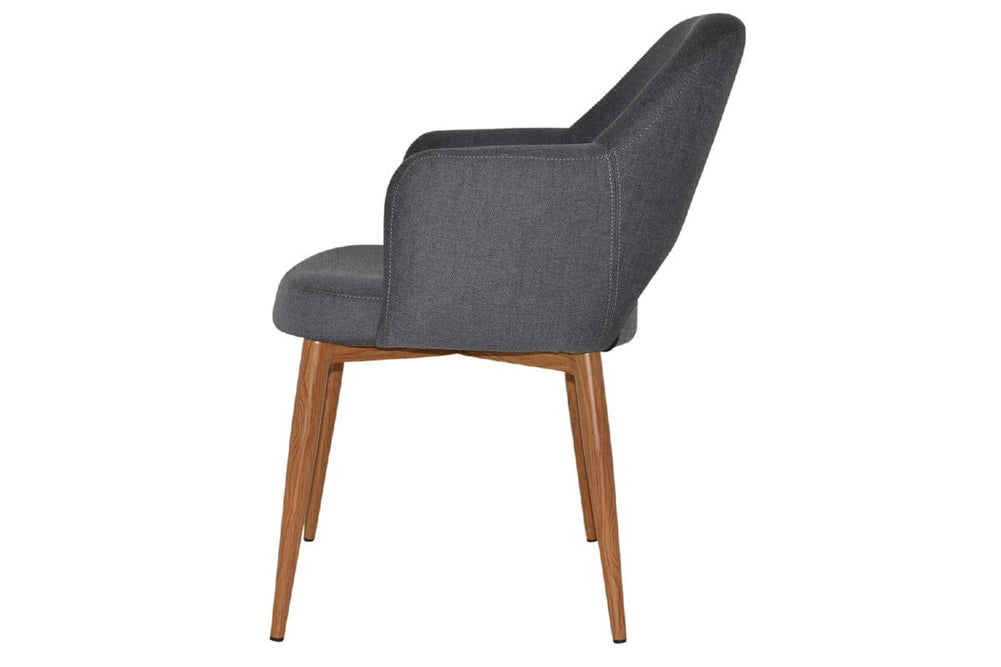 EZ Hospitality Cairo Indoor Armchair Metal Base - Slim Light Oak 4 Leg-pelle benito java  