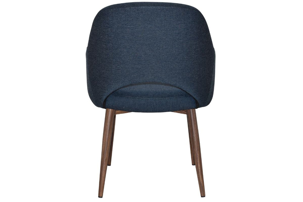 EZ Hospitality Cairo Indoor Armchair Metal Base - Slim Light Walnut 4 Leg-pelle benito tan  