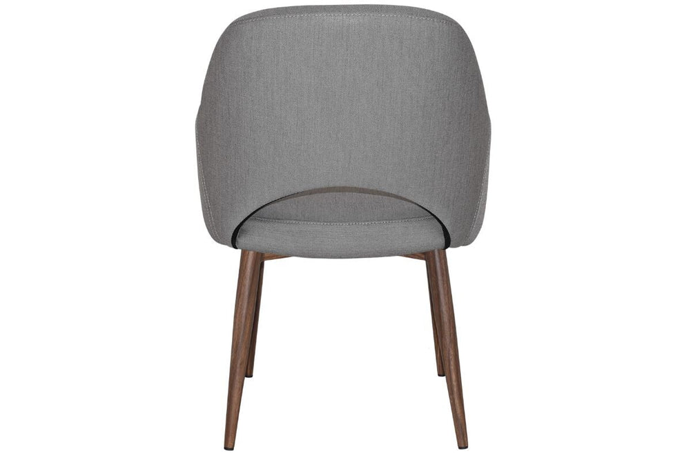 EZ Hospitality Cairo Indoor Armchair Metal Base - Slim Light Walnut 4 Leg-pelle benito tan  