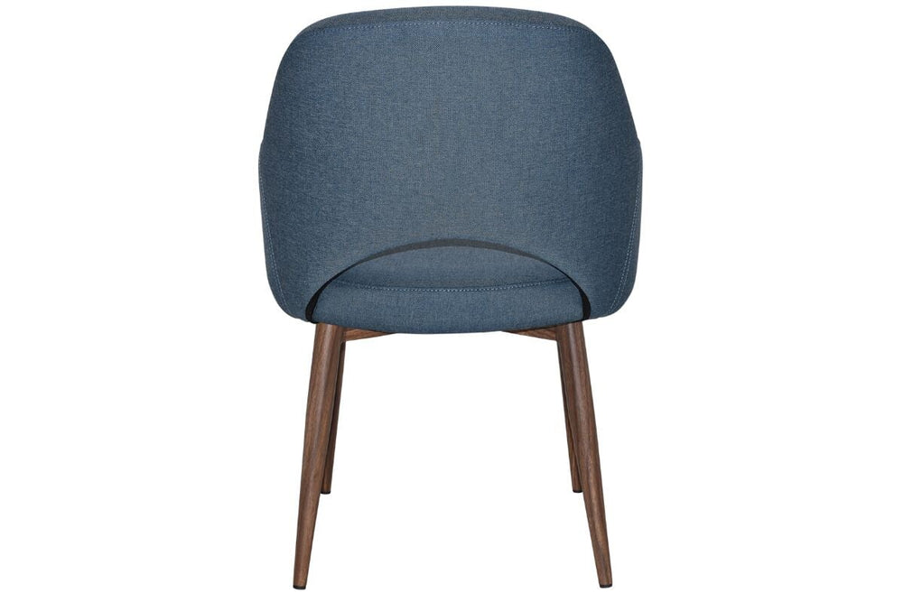 EZ Hospitality Cairo Indoor Armchair Metal Base - Slim Light Walnut 4 Leg-pelle benito tan  