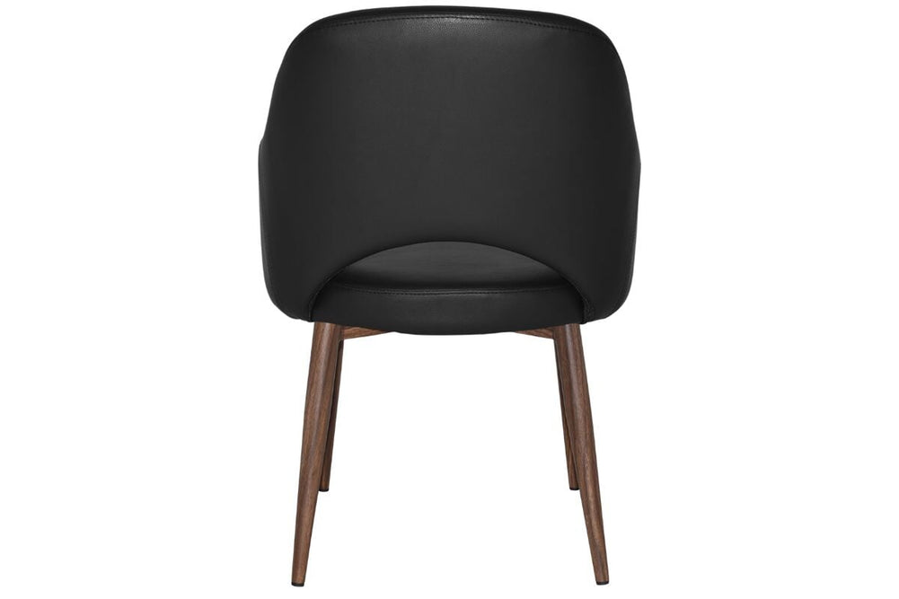 EZ Hospitality Cairo Indoor Armchair Metal Base - Slim Light Walnut 4 Leg-pelle benito tan  