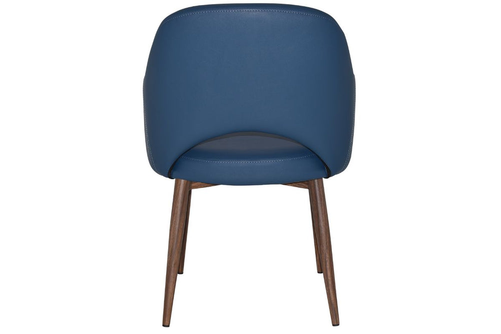 EZ Hospitality Cairo Indoor Armchair Metal Base - Slim Light Walnut 4 Leg-pelle benito tan  