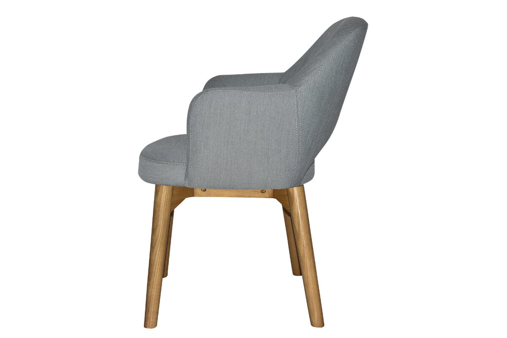 EZ Hospitality Cairo Indoor Armchair Timber Base - Light Oak 4 Leg-pelle benito sage  