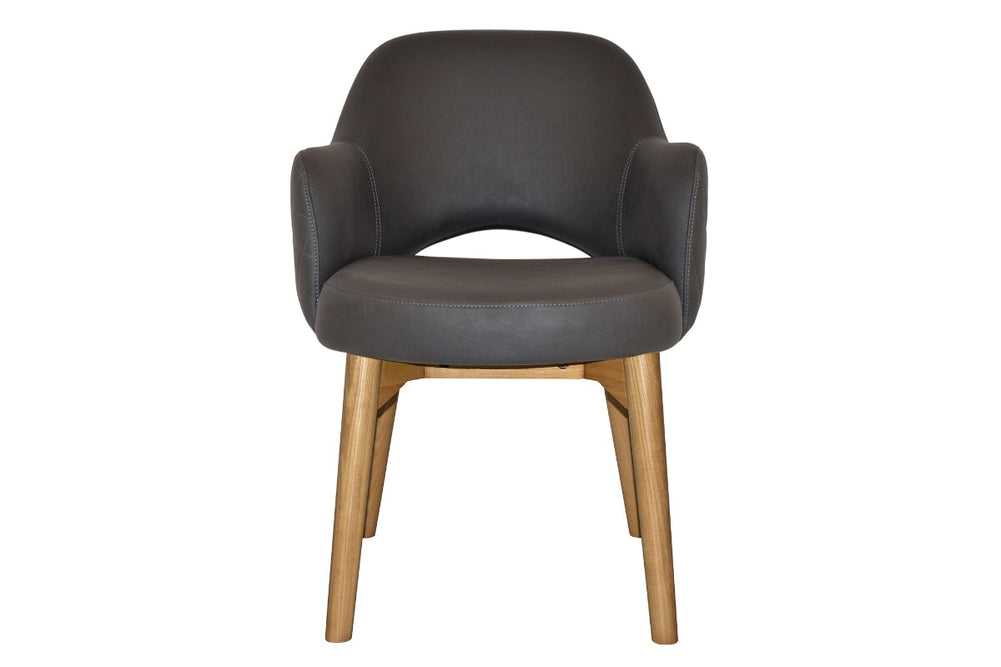 EZ Hospitality Cairo Indoor Armchair Timber Base - Light Oak 4 Leg-pelle benito sage  