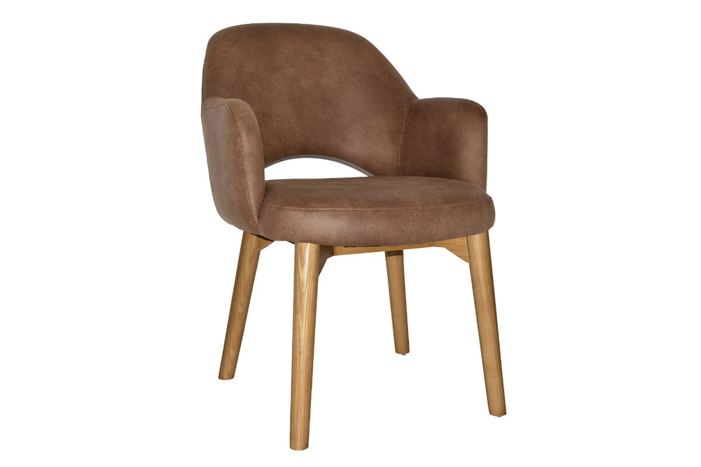 EZ Hospitality Cairo Indoor Armchair Timber Base - Light Oak 4 Leg-eastwood tan  