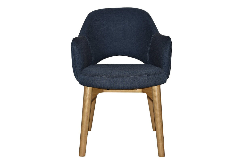 EZ Hospitality Cairo Indoor Armchair Timber Base - Light Oak 4 Leg-pelle benito sage  