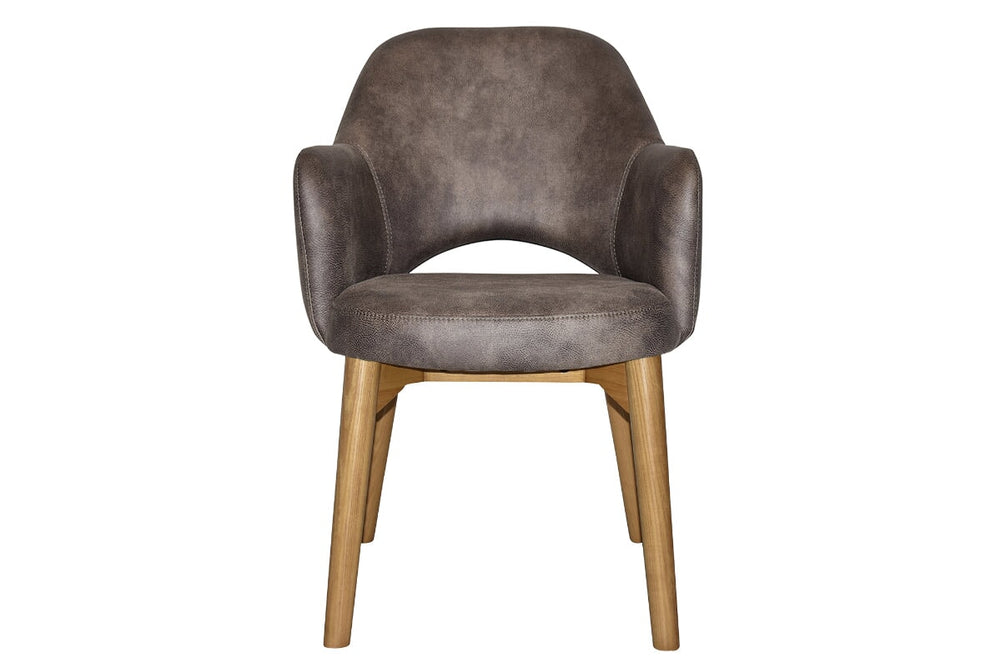 EZ Hospitality Cairo Indoor Armchair Timber Base - Light Oak 4 Leg-pelle benito sage  