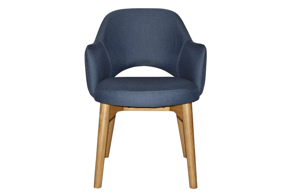 EZ Hospitality Cairo Indoor Armchair Timber Base - Light Oak 4 Leg-pelle benito sage  