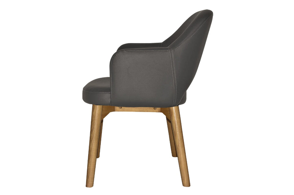 EZ Hospitality Cairo Indoor Armchair Timber Base - Light Oak 4 Leg-pelle benito sage  