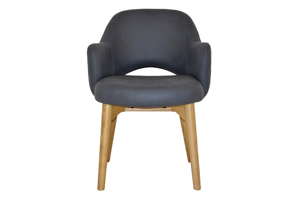 EZ Hospitality Cairo Indoor Armchair Timber Base - Light Oak 4 Leg-pelle benito sage  