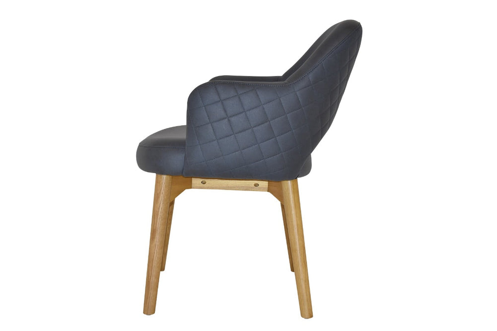 EZ Hospitality Cairo Indoor Armchair Timber Base - Light Oak 4 Leg-pelle benito sage  