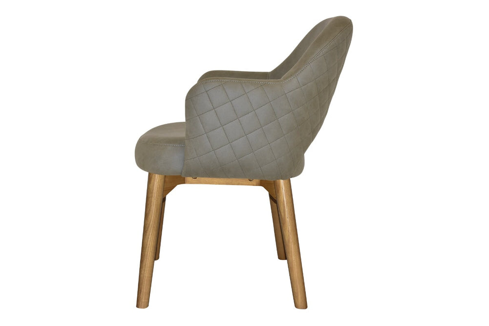 EZ Hospitality Cairo Indoor Armchair Timber Base - Light Oak 4 Leg-pelle benito sage  