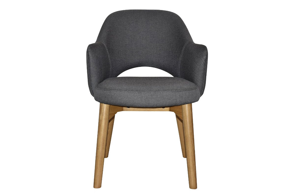 EZ Hospitality Cairo Indoor Armchair Timber Base - Light Oak 4 Leg-pelle benito sage  