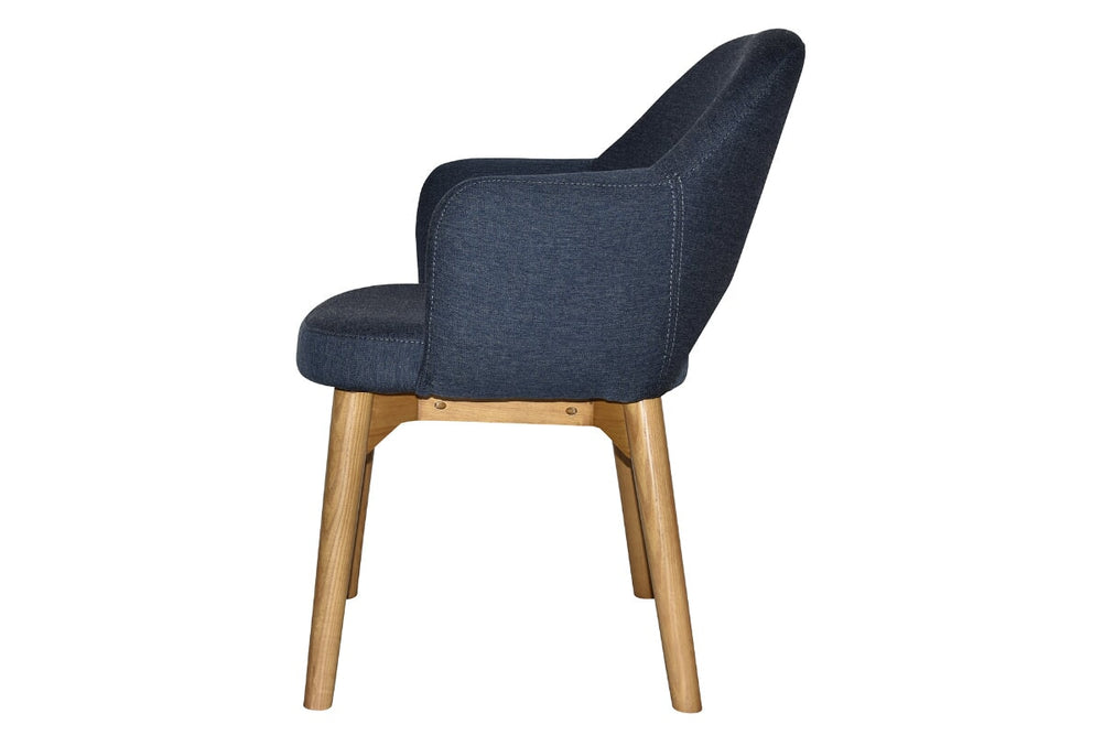 EZ Hospitality Cairo Indoor Armchair Timber Base - Light Oak 4 Leg-pelle benito sage  