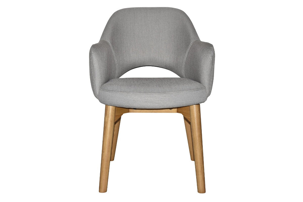 EZ Hospitality Cairo Indoor Armchair Timber Base - Light Oak 4 Leg-pelle benito sage  