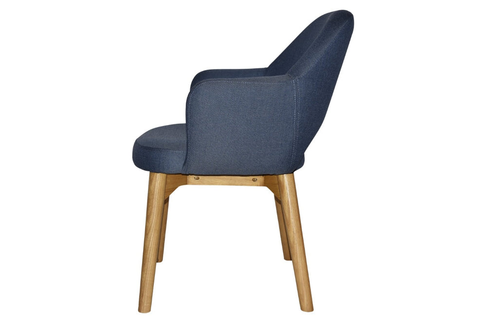 EZ Hospitality Cairo Indoor Armchair Timber Base - Light Oak 4 Leg-pelle benito sage  