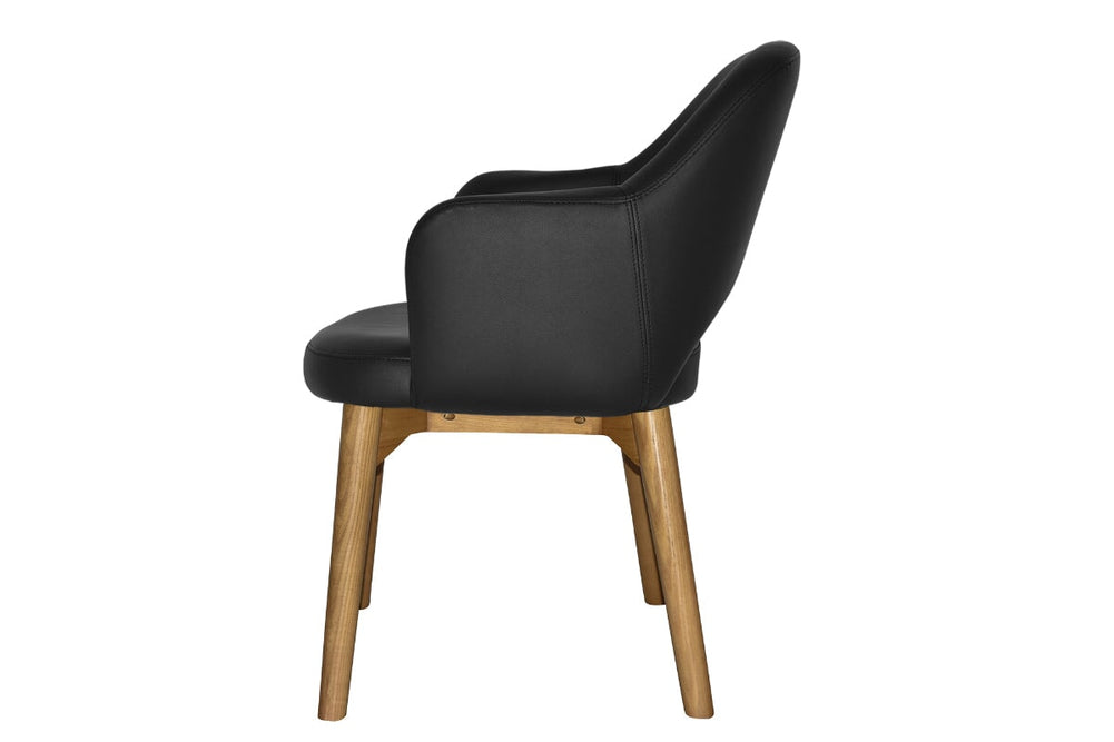 EZ Hospitality Cairo Indoor Armchair Timber Base - Light Oak 4 Leg-pelle benito sage  