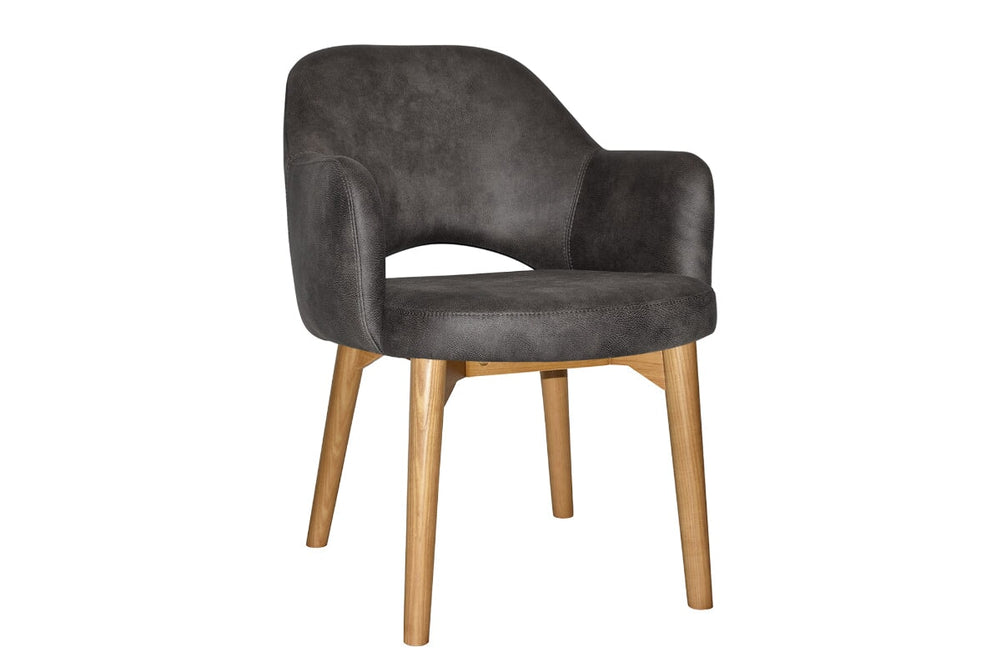 EZ Hospitality Cairo Indoor Armchair Timber Base - Light Oak 4 Leg-eastwood slate  