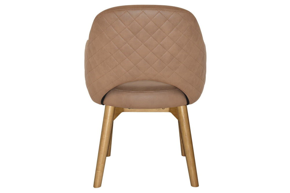 EZ Hospitality Cairo Indoor Armchair Timber Base - Light Oak 4 Leg-pelle benito sage  