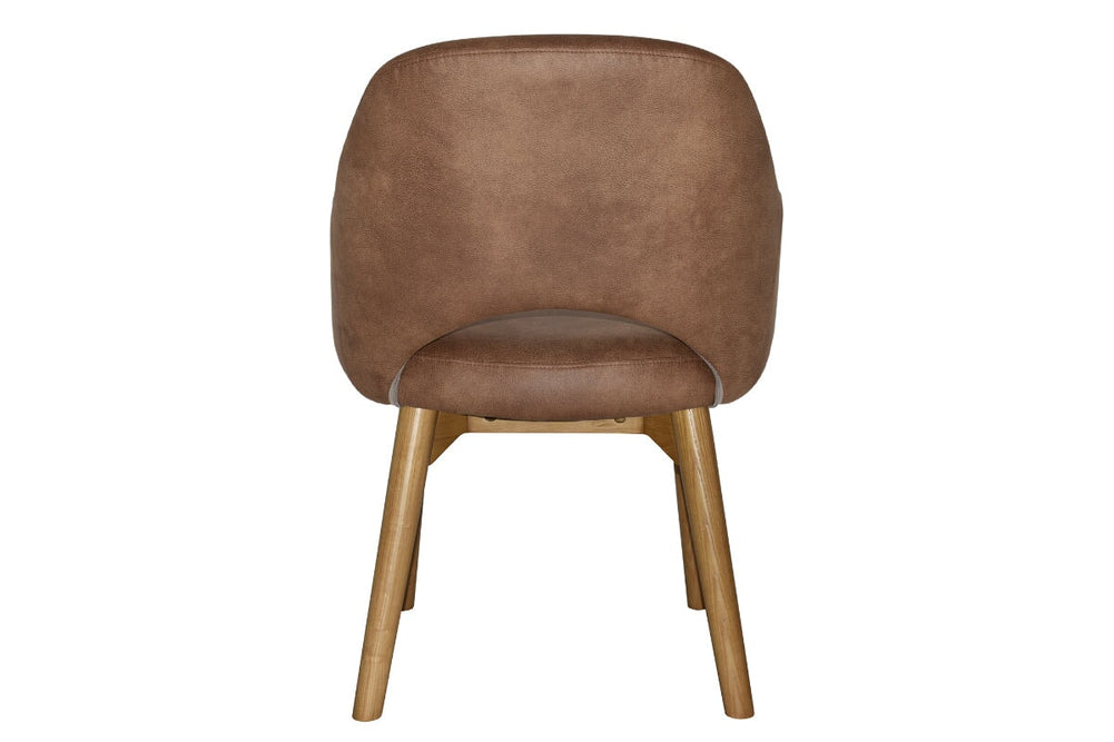 EZ Hospitality Cairo Indoor Armchair Timber Base - Light Oak 4 Leg-pelle benito sage  