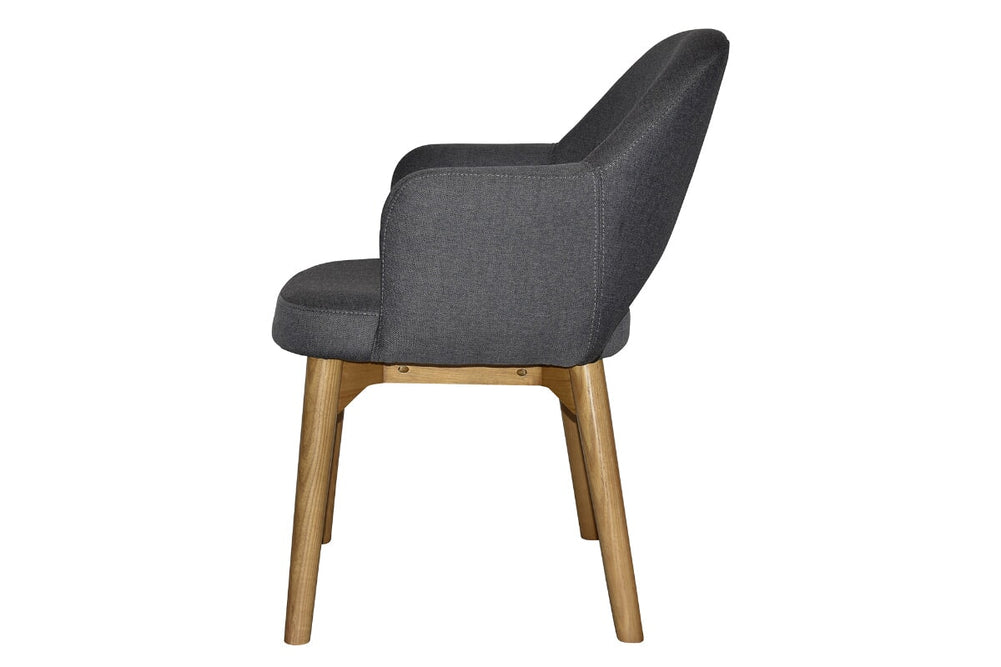 EZ Hospitality Cairo Indoor Armchair Timber Base - Light Oak 4 Leg-pelle benito sage  