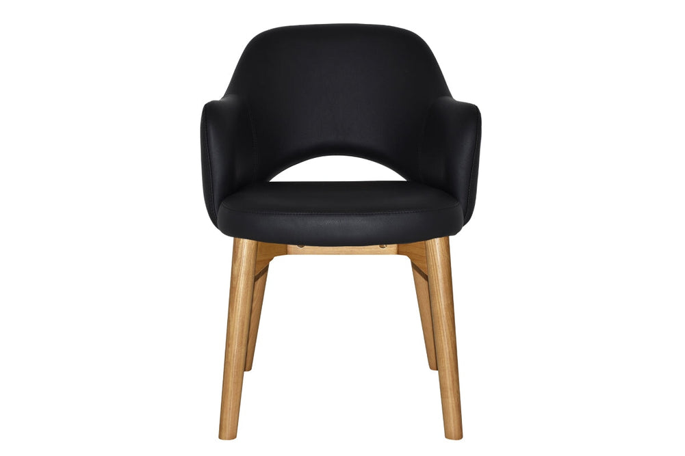 EZ Hospitality Cairo Indoor Armchair Timber Base - Light Oak 4 Leg-pelle benito sage  