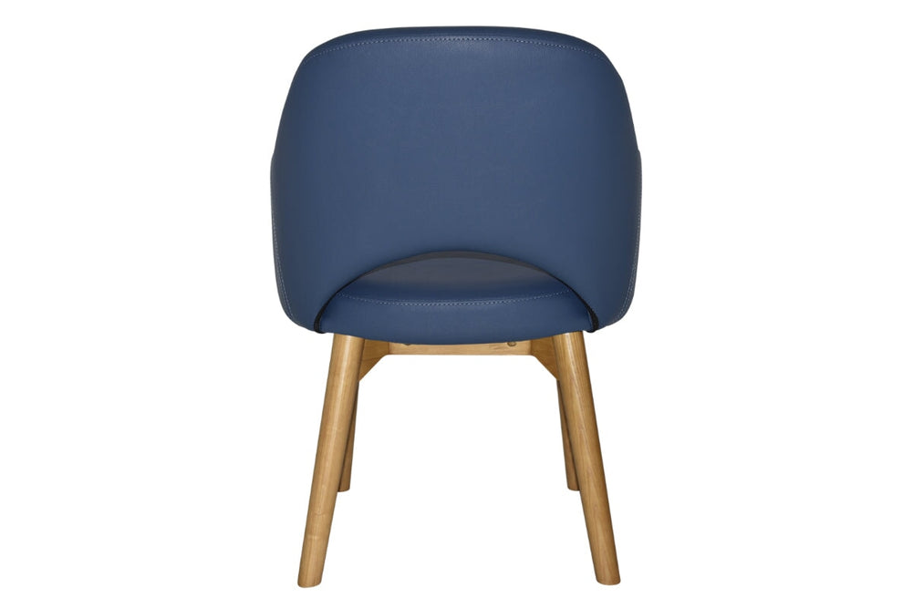 EZ Hospitality Cairo Indoor Armchair Timber Base - Light Oak 4 Leg-pelle benito sage  