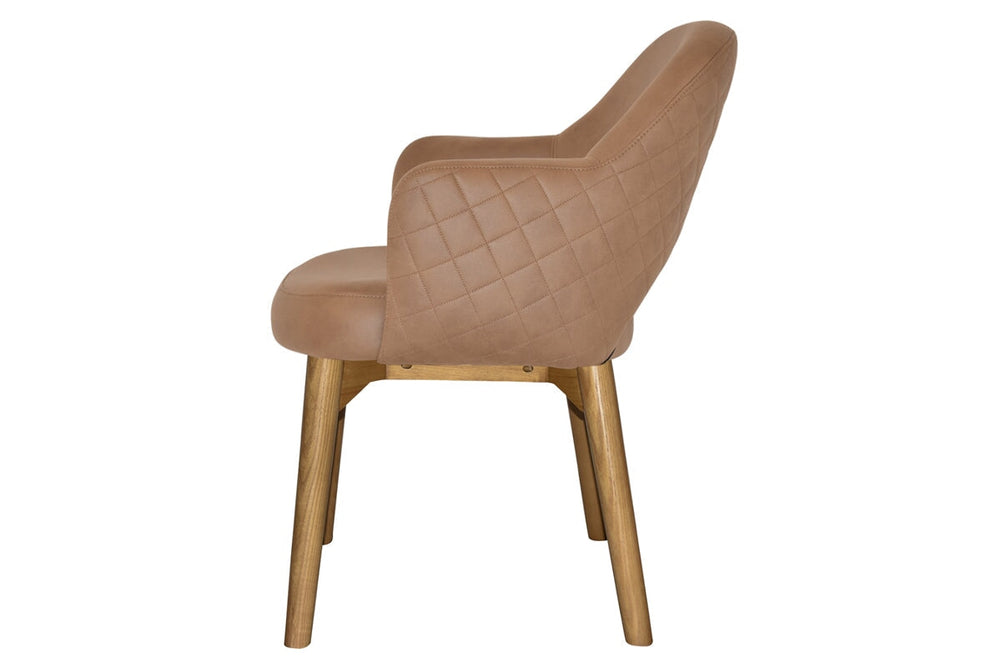 EZ Hospitality Cairo Indoor Armchair Timber Base - Light Oak 4 Leg-pelle benito sage  