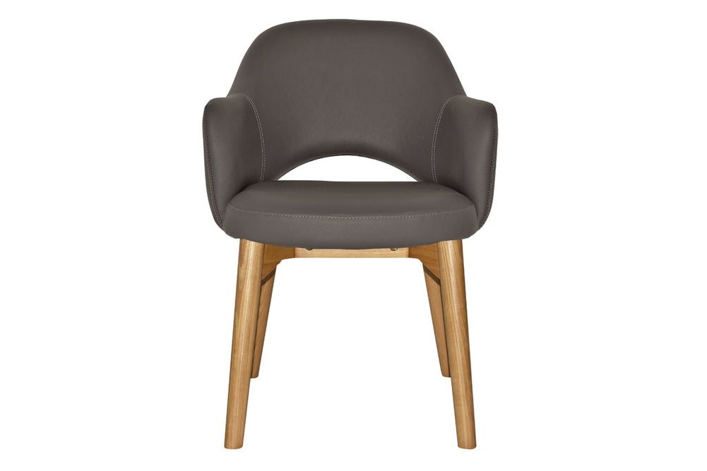 EZ Hospitality Cairo Indoor Armchair Timber Base - Light Oak 4 Leg-pelle benito sage  