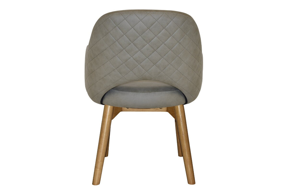 EZ Hospitality Cairo Indoor Armchair Timber Base - Light Oak 4 Leg-pelle benito sage  