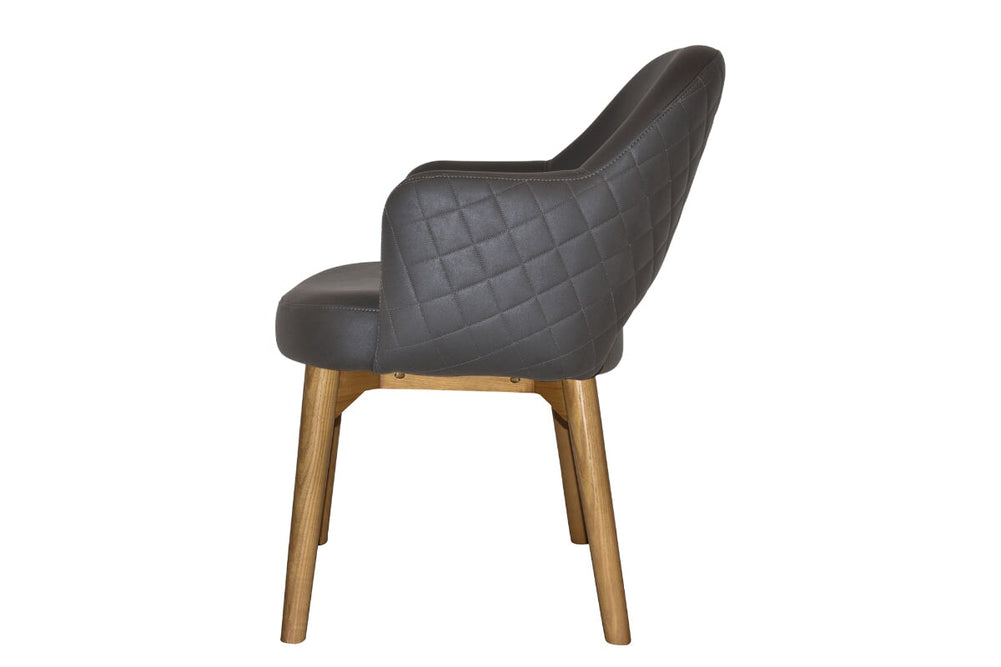 EZ Hospitality Cairo Indoor Armchair Timber Base - Light Oak 4 Leg-pelle benito sage  