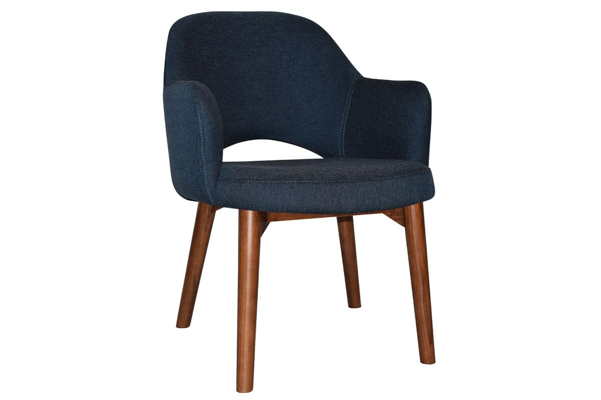 EZ Hospitality Cairo Indoor Armchair Timber Base - Light Walnut 4 Leg EZ Hospitality gravity navy 