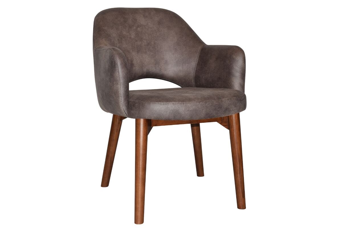 EZ Hospitality Cairo Indoor Armchair Timber Base - Light Walnut 4 Leg-eastwood donkey  