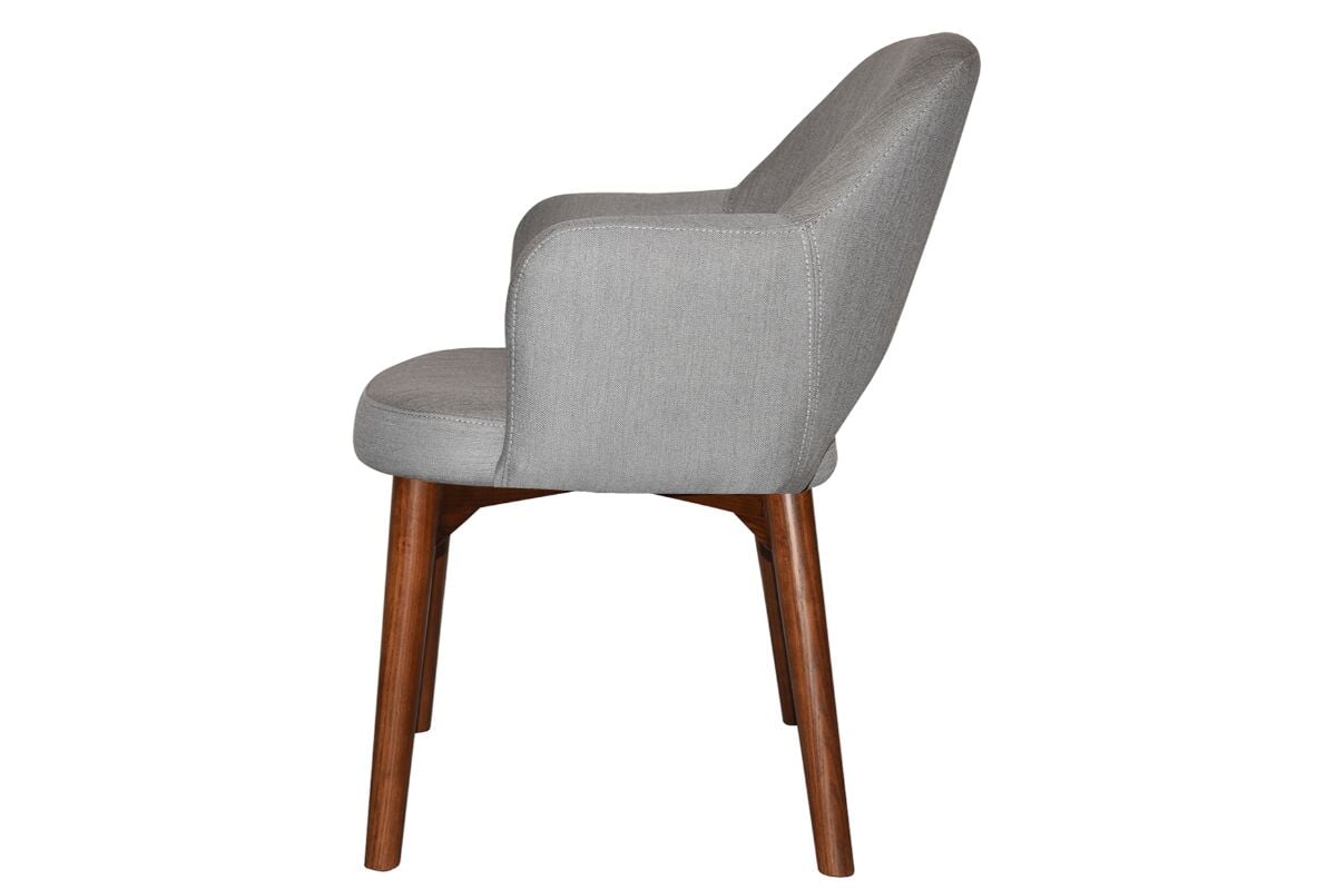 EZ Hospitality Cairo Indoor Armchair Timber Base - Light Walnut 4 Leg-pelle benito tan  