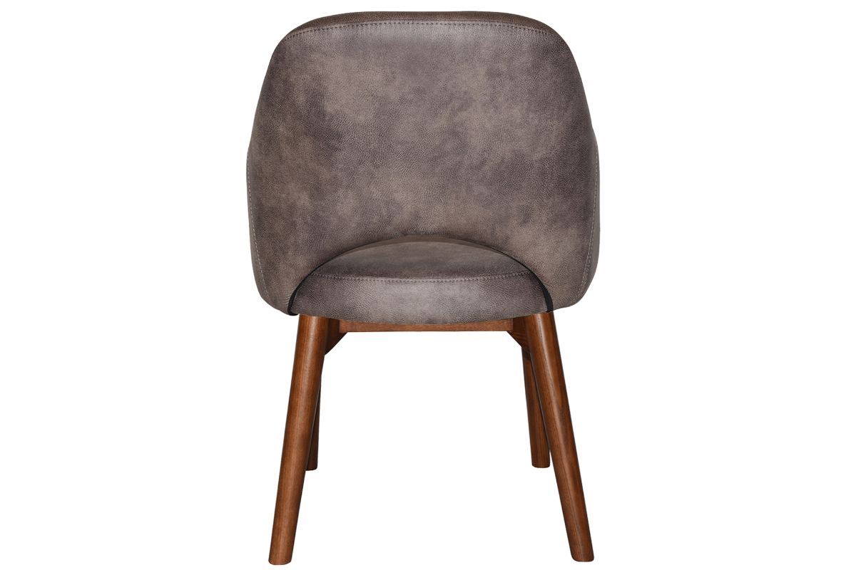EZ Hospitality Cairo Indoor Armchair Timber Base - Light Walnut 4 Leg-pelle benito tan  