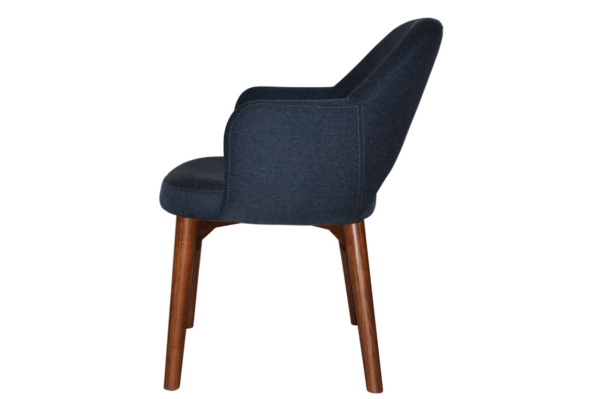 EZ Hospitality Cairo Indoor Armchair Timber Base - Light Walnut 4 Leg-pelle benito tan  