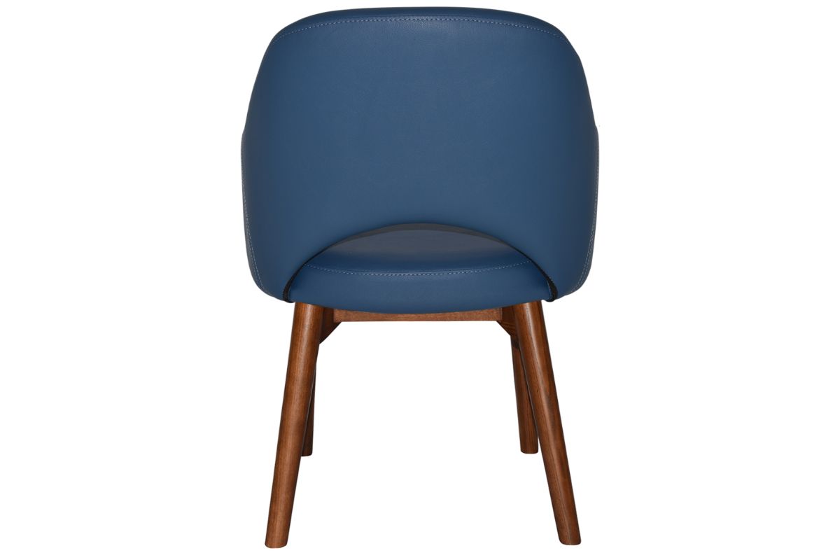 EZ Hospitality Cairo Indoor Armchair Timber Base - Light Walnut 4 Leg-pelle benito tan  
