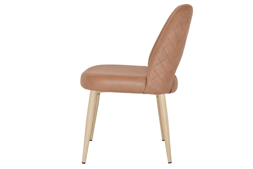EZ Hospitality Cairo Indoor Armless Chair Metal Base - Birch 4 Leg-pelle/benito tan  