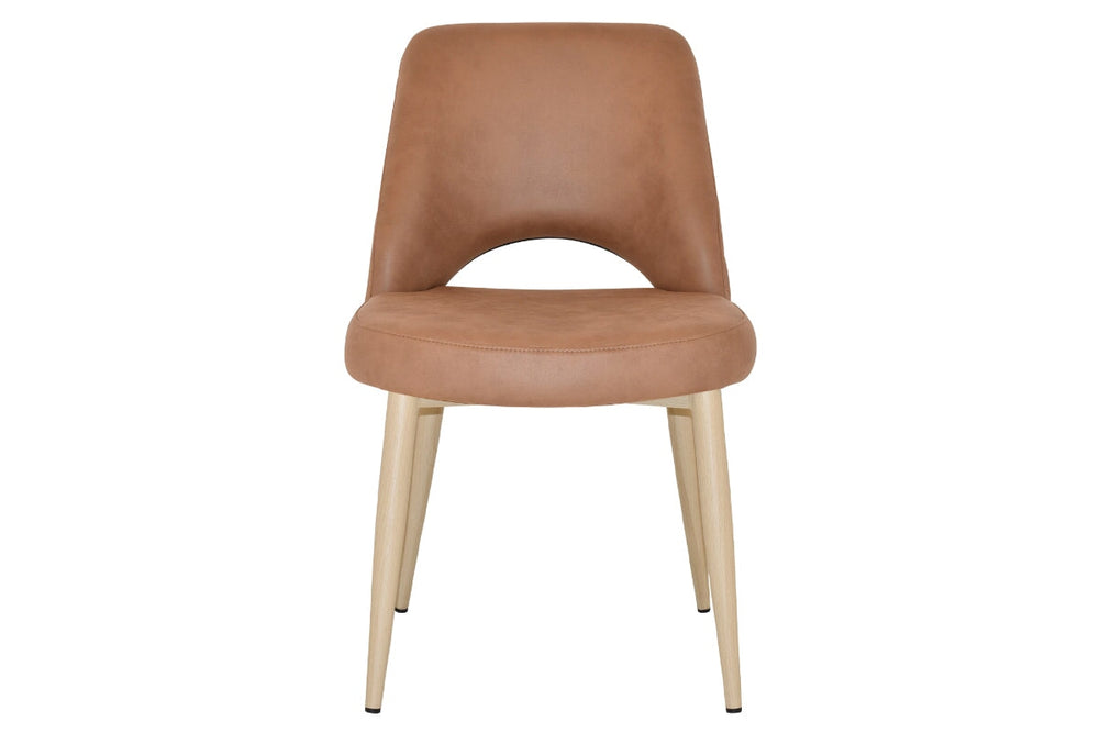 EZ Hospitality Cairo Indoor Armless Chair Metal Base - Birch 4 Leg-pelle/benito tan  
