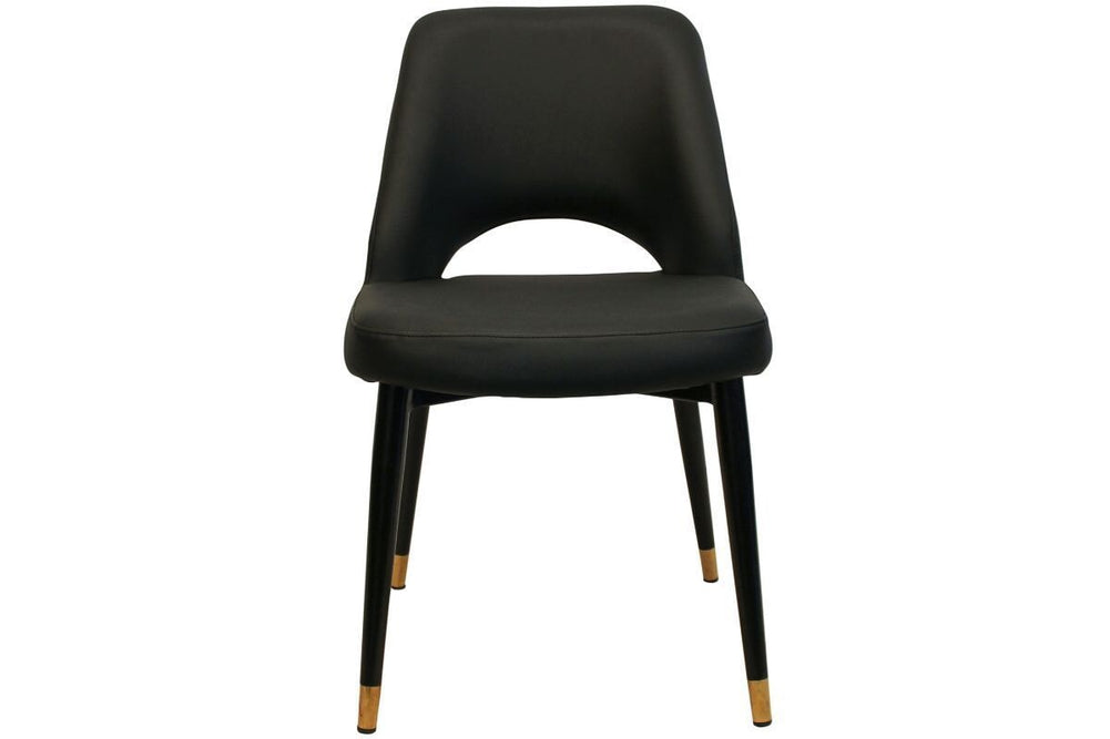 EZ Hospitality Cairo Indoor Armless Chair Metal Base - Black Brass 4 Leg-pelle/benito tan  
