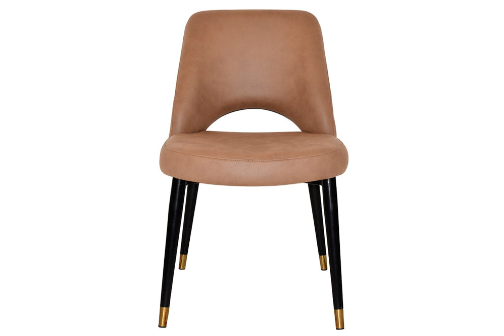 EZ Hospitality Cairo Indoor Armless Chair Metal Base - Black Brass 4 Leg-pelle/benito tan  