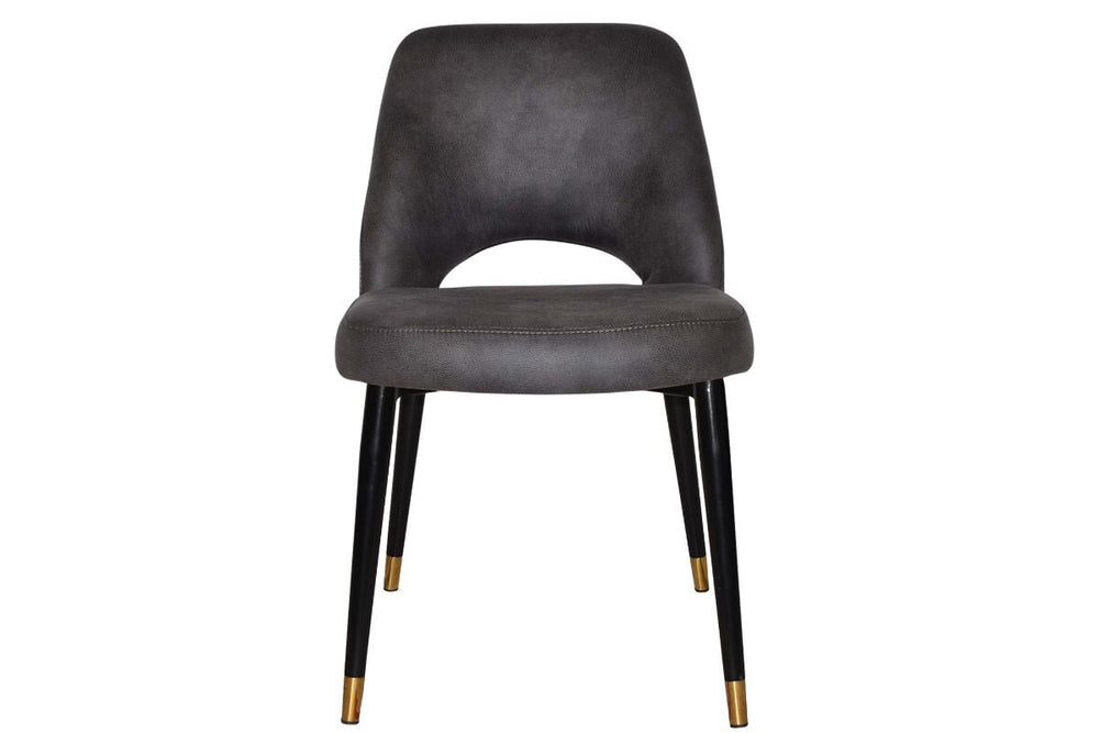 EZ Hospitality Cairo Indoor Armless Chair Metal Base - Black Brass 4 Leg-pelle/benito tan  