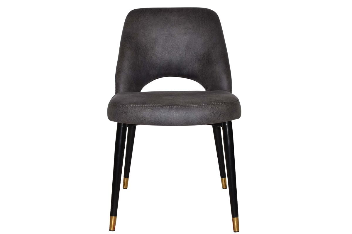 EZ Hospitality Cairo Indoor Armless Chair Metal Base - Black Brass 4 Leg EZ Hospitality 