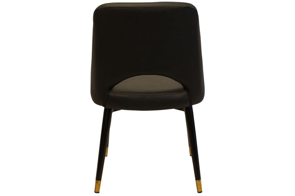 EZ Hospitality Cairo Indoor Armless Chair Metal Base - Black Brass 4 Leg-pelle/benito tan  