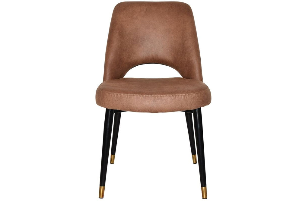 EZ Hospitality Cairo Indoor Armless Chair Metal Base - Black Brass 4 Leg-pelle/benito tan  