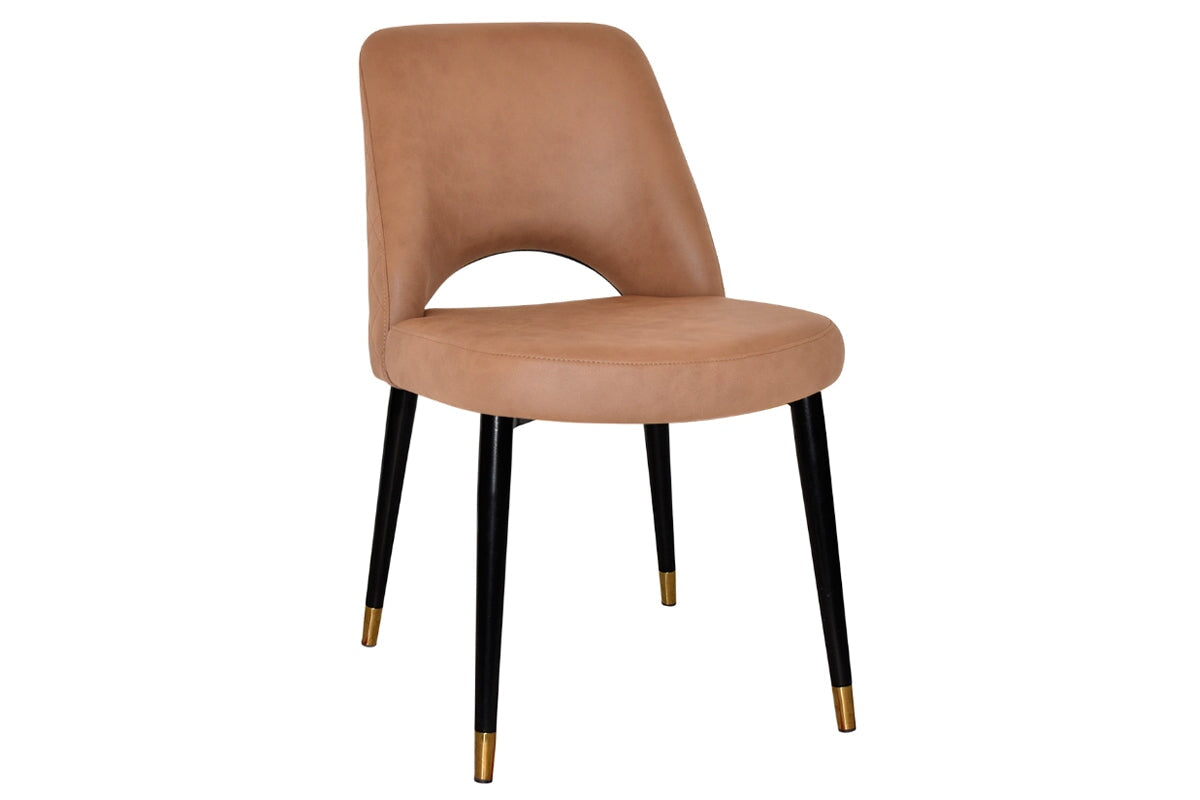 EZ Hospitality Cairo Indoor Armless Chair Metal Base - Black Brass 4 Leg EZ Hospitality pelle/benito tan 